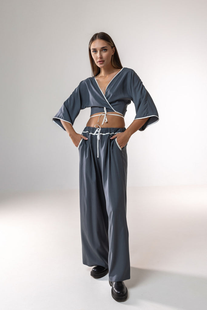 Palazzo trousers and top set