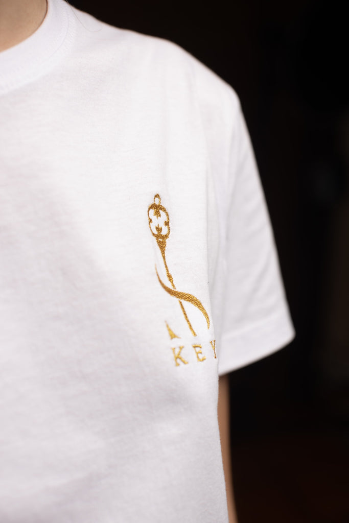 Saint Key brand 100% cotton T-shirt with golden thread Logo embroidery