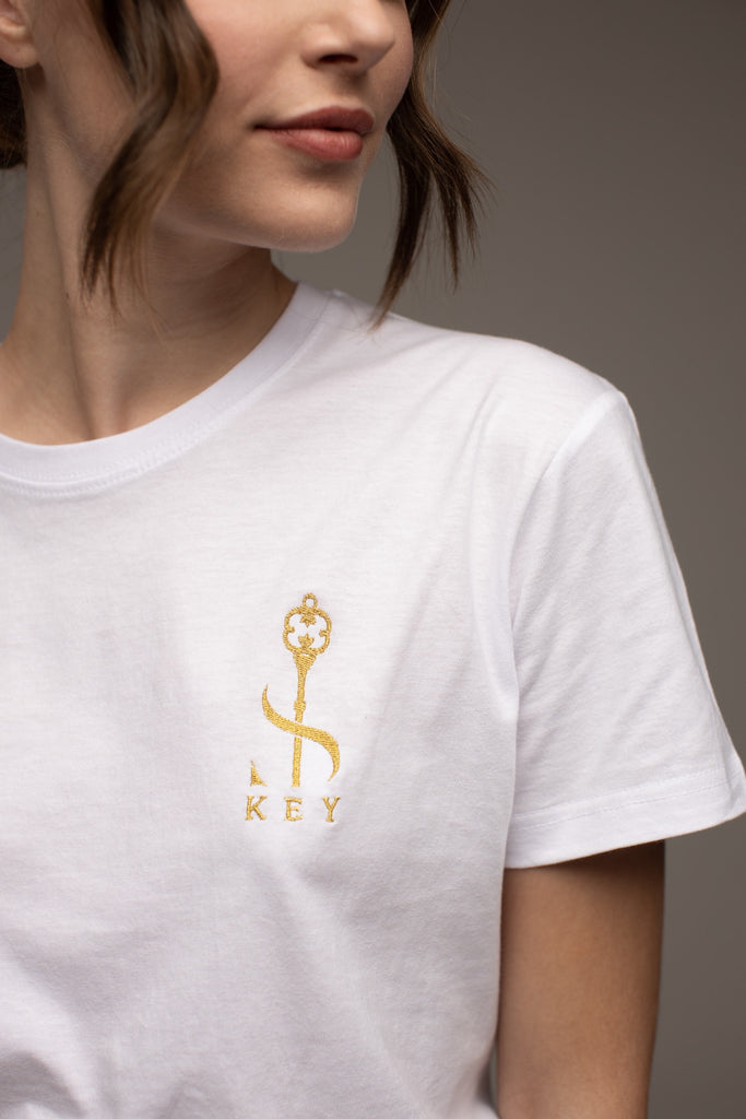 Saint Key brand 100% cotton T-shirt with golden thread Logo embroidery |  SaintKey